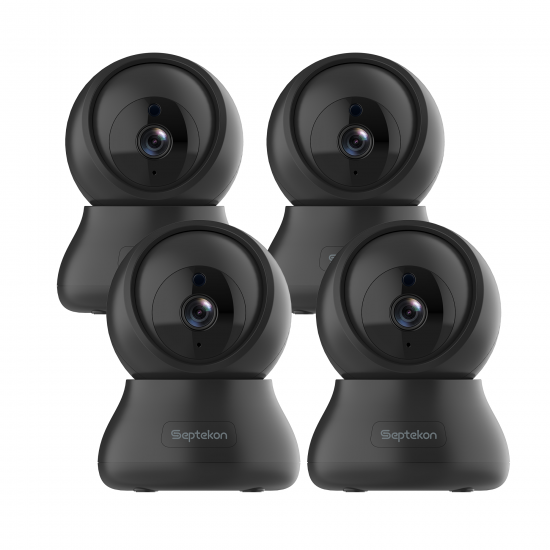 Indoor Security Camera 2K, FamViva 360° Pan Tilt Baby Monitor Pet Camera, 2.4GHz Wi-Fi Camera with Night Vision, Motion Detection, 2-Way Audio Siren, Cloud/SD Card, Compatible with Alexa- 4pack