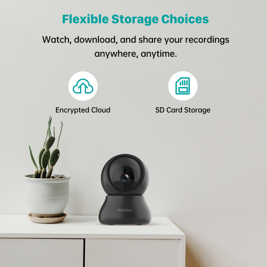 Indoor Security Camera 2K, Septekon 360° Pan Tilt Baby Monitor Pet Camera, 2.4GHz Wi-Fi Camera with Night Vision, Motion Detection, 2-Way Audio Siren, Cloud/SD Card, Compatible with Alexa