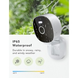 IVOVIEW 2K Security Camera Wired, Outdoor/Indoor for Home, Pet, Baby, Nanny, IP65 Waterproof Color Night Vision, White Light & Siren, Recording, Motion Detection, Works with Alexa, 2.4GHz WiFi, White