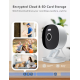 IVOVIEW 2K Security Camera Wired, Outdoor/Indoor for Home, Pet, Baby, Nanny, IP65 Waterproof Color Night Vision, White Light & Siren, Recording, Motion Detection, Works with Alexa, 2.4GHz WiFi, White