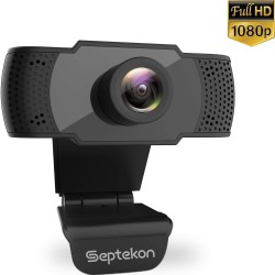 1080P HD Webcam with Microphone, Septekon Streaming Computer Web Camera for Laptop/Desktop/Mac/TV, USB PC Cam for Video Calling, Conferencing, Gaming