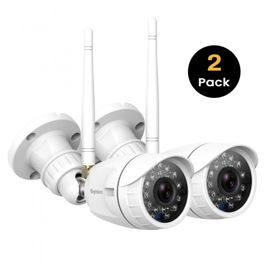 Outdoor Wireless Security Camera, Septekon 1080P Home Surveillance Camera with IP66 Waterproof, Night Vision, Motion Detection, Remote Access, Compatible with Alexa-S40-2 Pack Outdoor Wireless Security Camera, Septekon 1080P Home Surveillance Camera with IP66 Waterproof, Night Vision, Motion Detection, Remote Access, Compatible with Alexa-S40-2 Pack