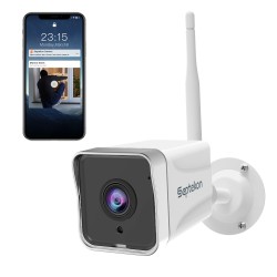  Security Camera Outdoor, Septekon 2K WiFi Home Surveillance Camera, IP66 Waterproof FHD Night Vision Cameras with Motion Detection, 2-Way Audio, Cloud Storage, Work with Alexa - S50