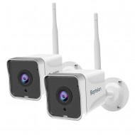 Security Camera Outdoor, Septekon 2K WiFi Home Surveillance Camera, IP66 Waterproof FHD Night Vision Cameras with Motion Detection, 2-Way Audio, Cloud Storage, Work with Alexa - S50-2Pack