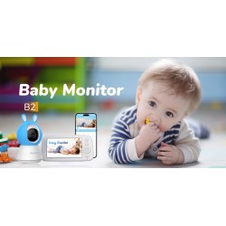  Famviva Video Baby Monitor with Camera and Audio -  Remote Pan Tilt Zoom, Two-Way Talk, Night Vision, Thermal Room Monitor, Lullabies & White Noise