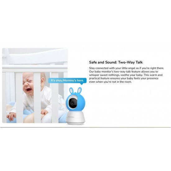 Famviva Video Baby Monitor with Camera and Audio -  Remote Pan Tilt Zoom, Two-Way Talk, Night Vision, Thermal Room Monitor, Lullabies & White Noise