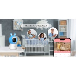 Septekon Video Baby Monitor with Camera and Audio -  Remote Pan Tilt Zoom, Two-Way Talk, Night Vision, Thermal Room Monitor, Lullabies & White Noise
