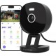 FAMVIVA 2K Security Camera, Outdoor/Indoor for Home, Pet, Baby, Nanny, IP65 Waterproof Color Night Vision, White Light & Siren, Recording, Motion Detection, Compatible with Alexa, Black